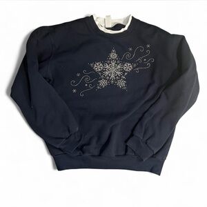 Navy Star Embellished Women's Sweatshirt#vintage